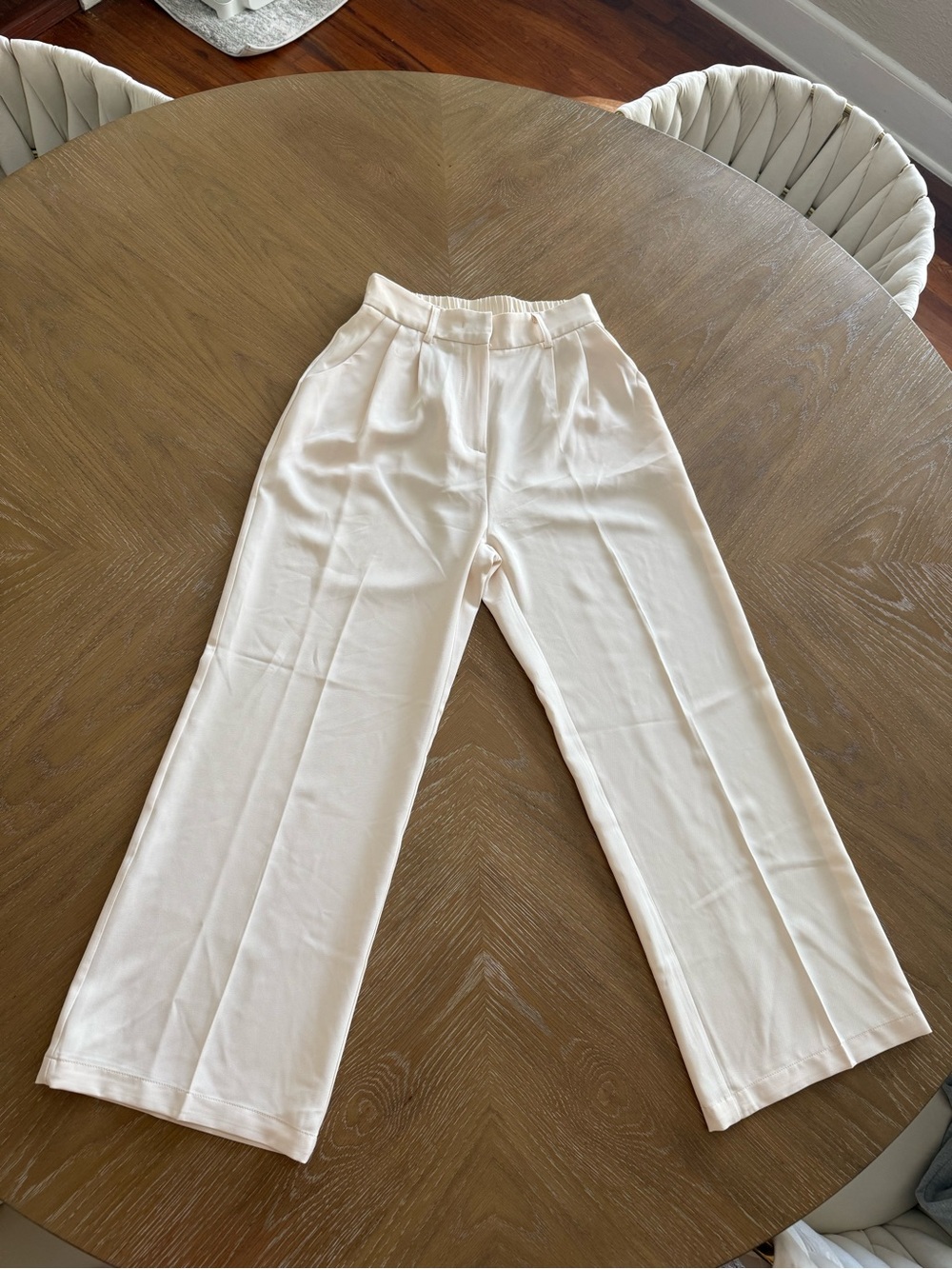 Women's Cream Straight-Leg Pants
